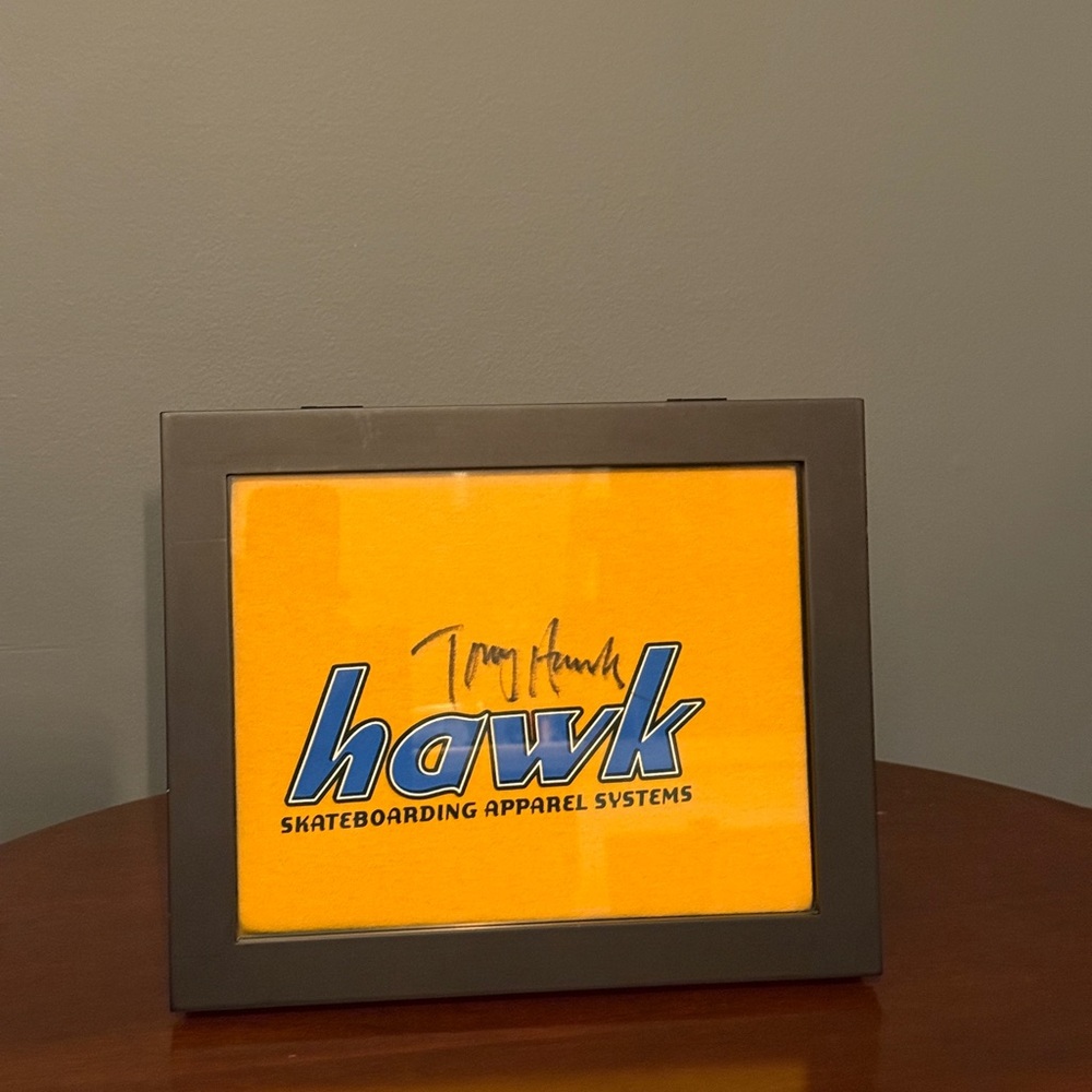 Framed Tony Hawk Personally Owned “Hawk” Skateboarding T-Shirt w/ Autograph